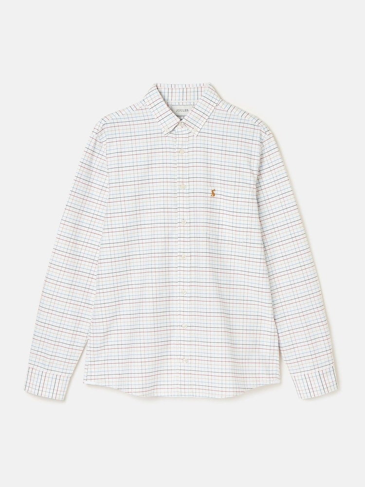 Joules Oxford Cream Check Long Sleeve Classic Fit Shirt - Image 8 of 8