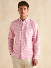 Joules Oxford Pink Check Long Sleeve Classic Fit Shirt - Image 3 of 9
