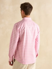 Joules Oxford Pink Check Long Sleeve Classic Fit Shirt - Image 4 of 9