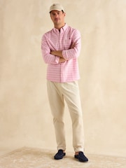 Joules Oxford Pink Check Long Sleeve Classic Fit Shirt - Image 5 of 9
