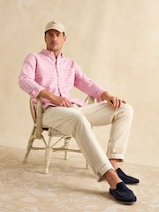 Joules Oxford Pink Check Long Sleeve Classic Fit Shirt - Image 6 of 9