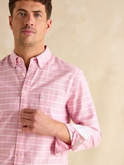 Joules Oxford Pink Check Long Sleeve Classic Fit Shirt - Image 7 of 9