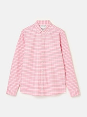 Joules Oxford Pink Check Long Sleeve Classic Fit Shirt - Image 9 of 9