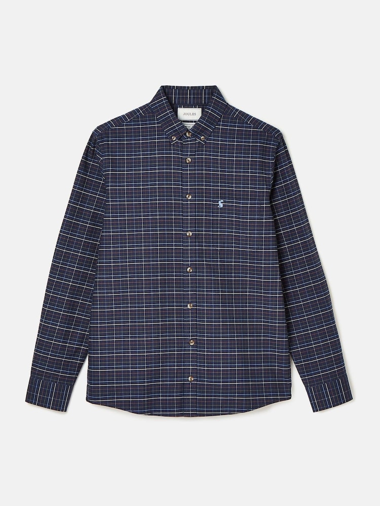 Joules Oxford Navy Check Long Sleeve Classic Fit Shirt - Image 11 of 11