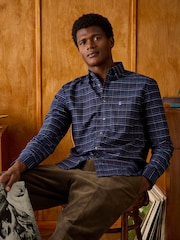 Joules Oxford Navy Check Long Sleeve Classic Fit Shirt - Image 2 of 11