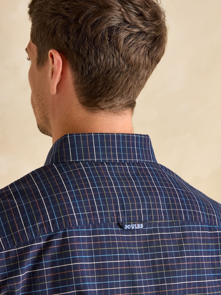 Joules Oxford Navy Check Long Sleeve Classic Fit Shirt - Image 9 of 11