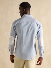 Joules Oxford Embellished Blue Stripe Long Sleeve Classic Fit Cotton Shirt - Image 3 of 8