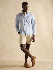 Joules Oxford Embellished Blue Stripe Long Sleeve Classic Fit Cotton Shirt - Image 5 of 8