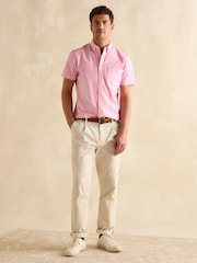 Joules Oxford Pink Short Sleeve Classic Fit Shirt - Image 4 of 8