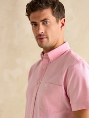 Joules Oxford Pink Short Sleeve Classic Fit Shirt - Image 6 of 8