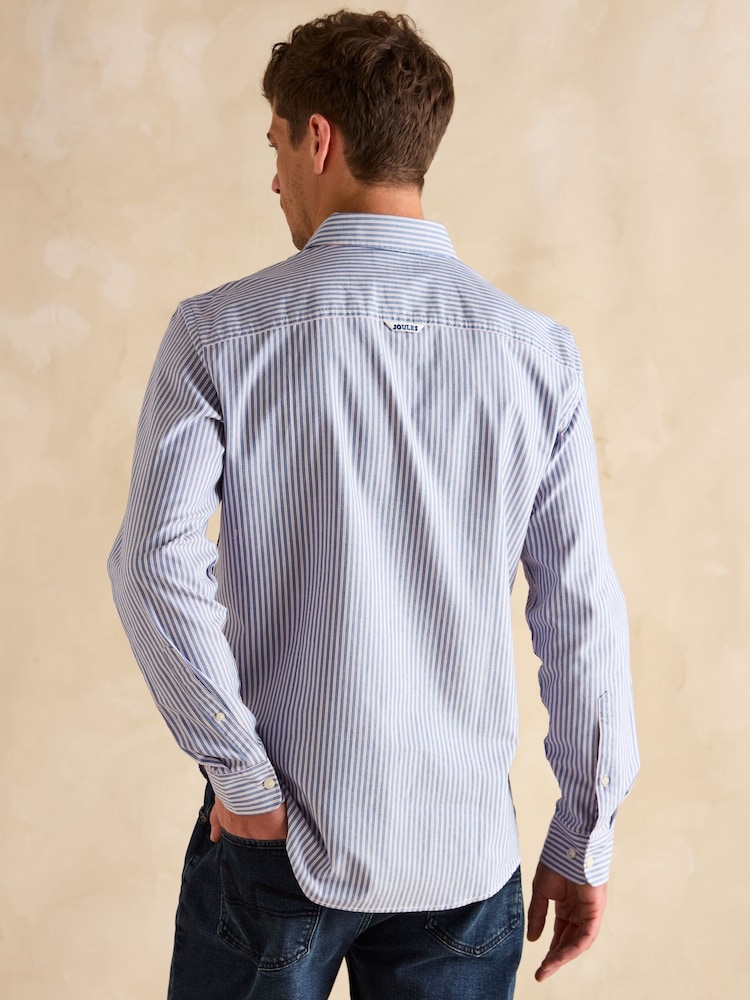 Joules Oxford Blue Stripe Classic Fit Shirt - Image 6 of 12
