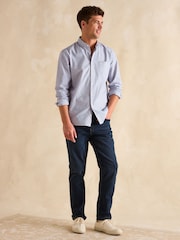 Joules Oxford Blue Stripe Classic Fit Shirt - Image 7 of 12