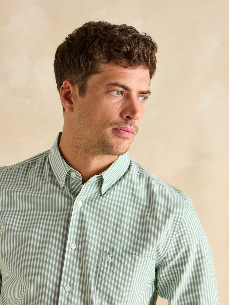 Joules Oxford Green Stripe Classic Fit Shirt - Image 5 of 9