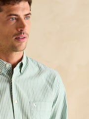 Joules Oxford Green Stripe Classic Fit Shirt - Image 8 of 9