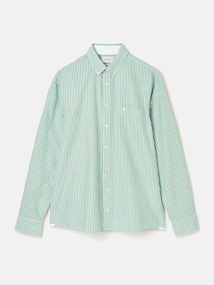 Joules Oxford Green Stripe Classic Fit Shirt - Image 9 of 9