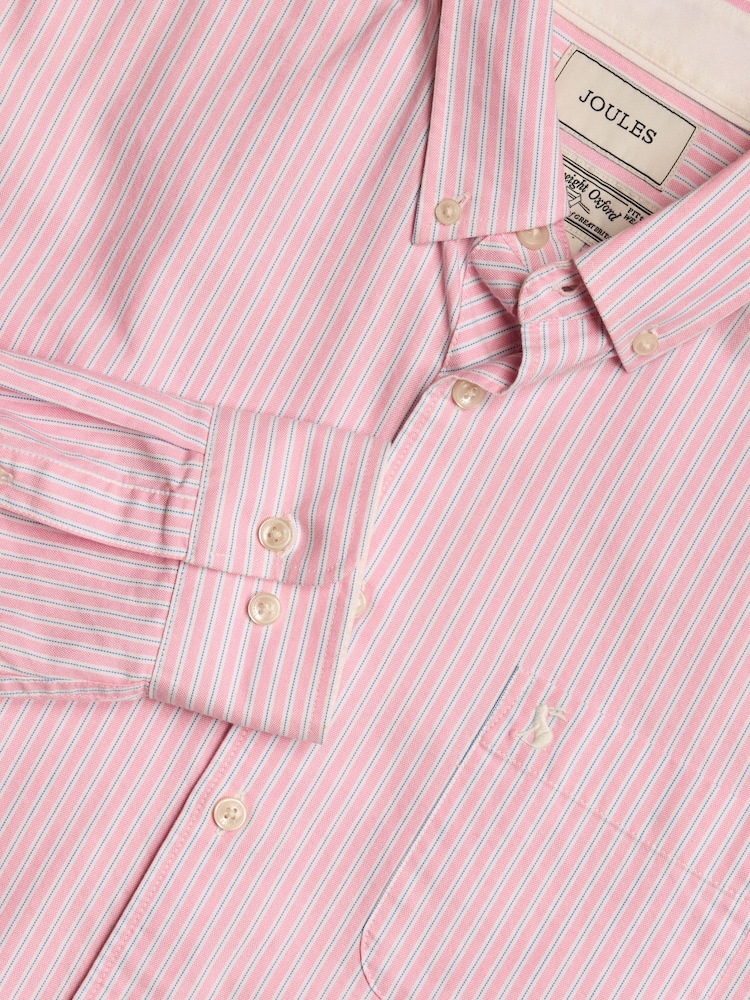 Joules Oxford Pink Stripe Classic Fit Shirt - Image 1 of 12