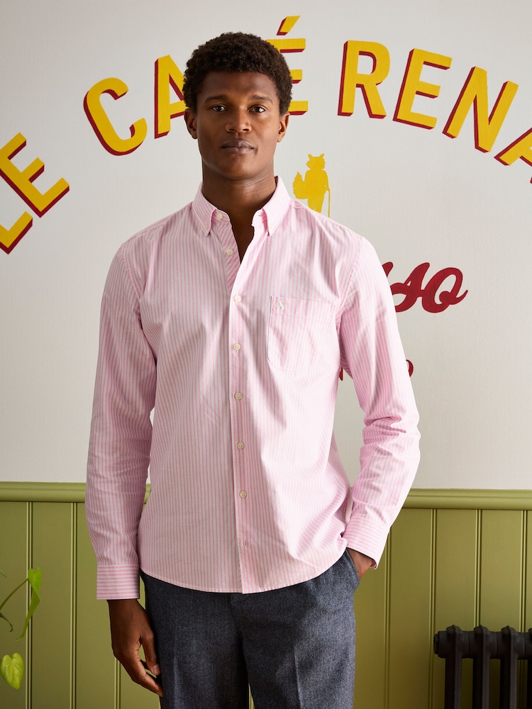 Joules Oxford Pink Stripe Classic Fit Shirt - Image 2 of 12