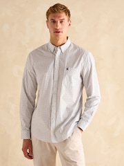 Joules Poplin Blue & Green Check Classic Fit Shirt - Image 2 of 9
