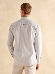 Joules Poplin Blue & Green Check Classic Fit Shirt - Image 3 of 9