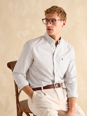 Joules Poplin Blue & Green Check Classic Fit Shirt - Image 5 of 9