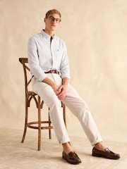 Joules Poplin Blue & Green Check Classic Fit Shirt - Image 7 of 9