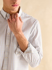 Joules Poplin Blue & Green Check Classic Fit Shirt - Image 8 of 9
