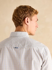 Joules Poplin Blue & Green Check Classic Fit Shirt - Image 9 of 9