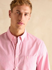 Joules Poplin Pink Gingham Check Classic Fit Shirt - Image 5 of 8