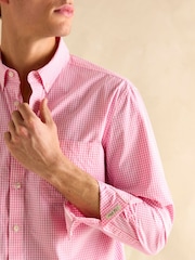 Joules Poplin Pink Gingham Check Classic Fit Shirt - Image 6 of 8