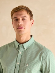 Joules Poplin Green Gingham Check Classic Fit Shirt - Image 7 of 8