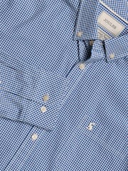 Joules Poplin Blue Gingham Check Classic Fit Shirt - Image 1 of 9
