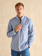 Joules Poplin Blue Gingham Check Classic Fit Shirt - Image 3 of 9