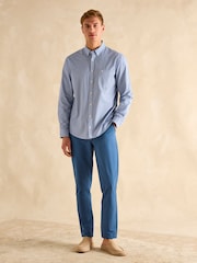 Joules Poplin Blue Gingham Check Classic Fit Shirt - Image 5 of 9