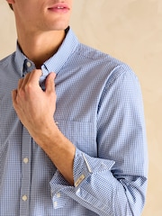Joules Poplin Blue Gingham Check Classic Fit Shirt - Image 7 of 9