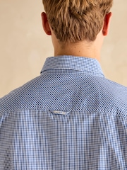 Joules Poplin Blue Gingham Check Classic Fit Shirt - Image 8 of 9