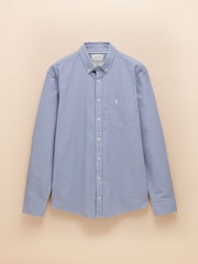 Joules Poplin Blue Gingham Check Classic Fit Shirt - Image 9 of 9