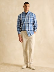 Joules Get A Move On Blue Check Stretch Shirt - Image 5 of 8