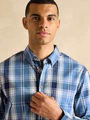 Joules Get A Move On Blue Check Stretch Shirt - Image 6 of 8