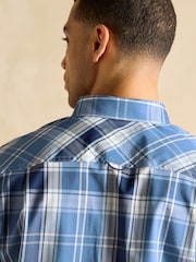 Joules Get A Move On Blue Check Stretch Shirt - Image 7 of 8
