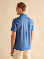 Синий - С коротким рукавом - Joules Linen Blend Shirt - Image 3 of 7