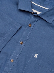 Синий - С коротким рукавом - Joules Linen Blend Shirt - Image 7 of 7