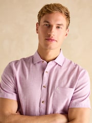 Фиолетовый - С коротким рукавом - Joules льняная рубашка Blend - Изображение 5 из 7