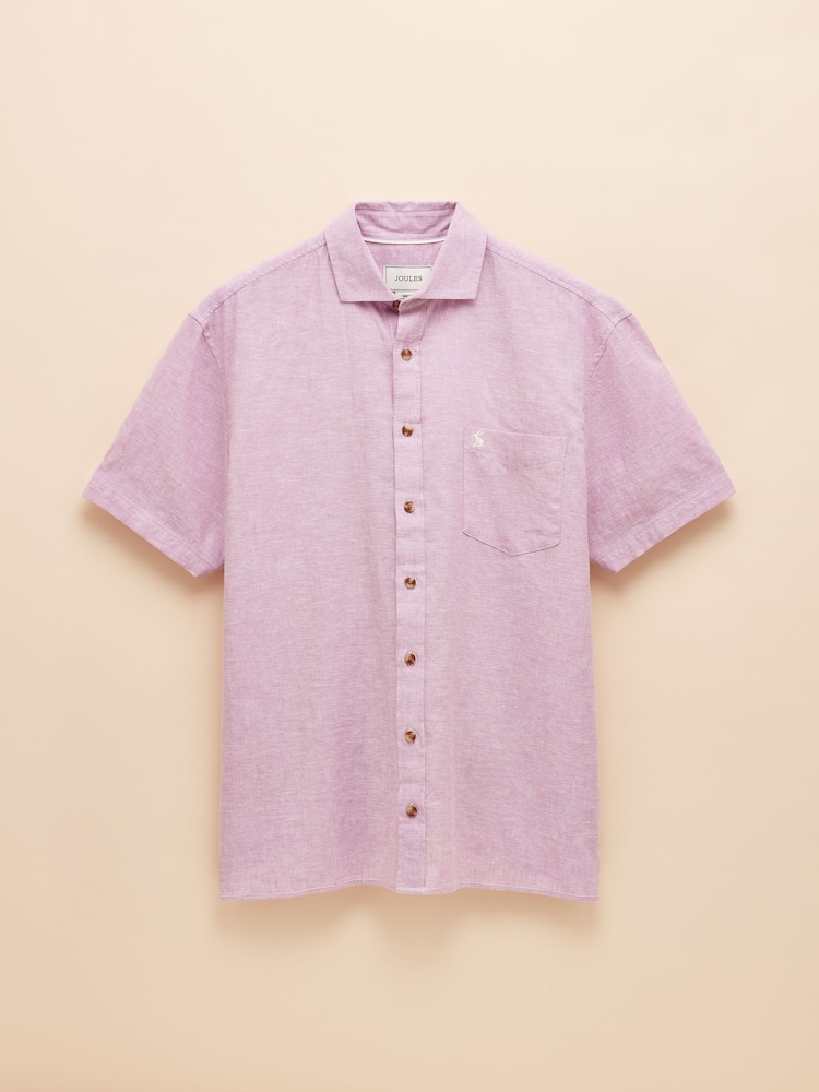 Фиолетовый - С коротким рукавом - Joules льняная рубашка Blend - Изображение 7 из 7