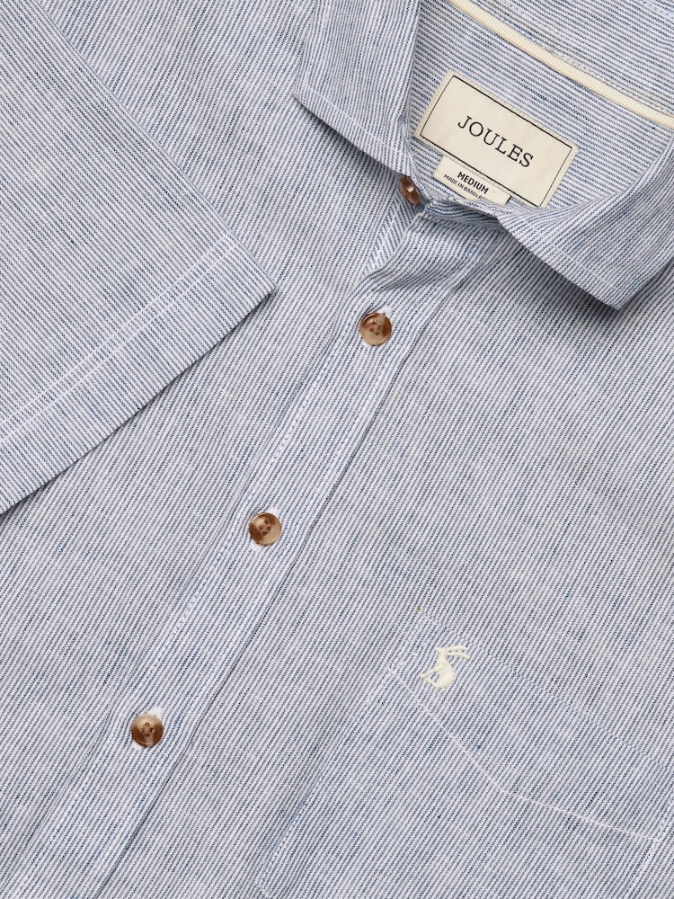 В синюю полоску - С коротким рукавом - Joules Linen Blend Shirt - Image 1 of 9
