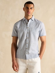 В синюю полоску - С коротким рукавом - Joules Linen Blend Shirt - Image 4 of 9