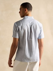 В синюю полоску - С коротким рукавом - Joules Linen Blend Shirt - Image 5 of 9
