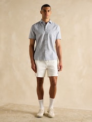 В синюю полоску - С коротким рукавом - Joules Linen Blend Shirt - Image 6 of 9