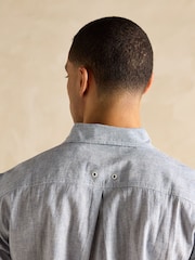 В синюю полоску - С коротким рукавом - Joules Linen Blend Shirt - Image 8 of 9