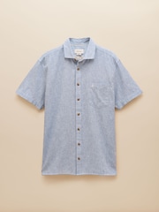 В синюю полоску - С коротким рукавом - Joules Linen Blend Shirt - Image 9 of 9
