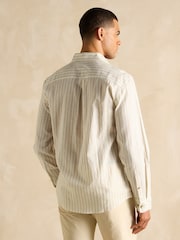 Кремовый/белый в полоску - С длинным рукавом - Joules Linen Blend Shirt - Image 5 of 9